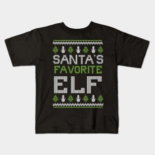 Santa's Favorite Elf ugly Christmas sweater Kids T-Shirt